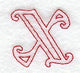 Majestic Letter X (Redwork) - 5 Inch
