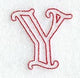 Majestic Letter Y (Redwork) - 5 Inch