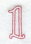 Majestic Number 1 (Redwork) - 5 Inch