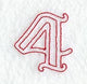 Majestic Number 4 (Redwork) - 5 Inch