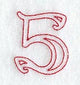 Majestic Number 5 (Redwork) - 5 Inch