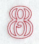 Majestic Number 8 (Redwork) - 5 Inch