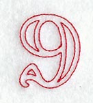 Majestic Number 9 (Redwork) - 5 Inch