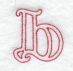 Majestic Letter B (Redwork) - 5 Inch