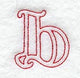 Majestic Letter B (Redwork) - 5 Inch