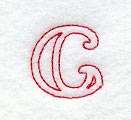 Majestic Letter C (Redwork) - 5 Inch