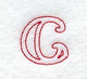Majestic Letter C (Redwork) - 5 Inch