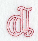 Majestic Letter D (Redwork) - 5 Inch