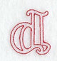 Majestic Letter D (Redwork) - 5 Inch