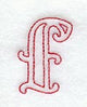 Majestic Letter F (Redwork) - 5 Inch