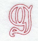Majestic Letter G (Redwork) - 5 Inch