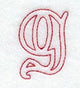 Majestic Letter G (Redwork) - 5 Inch