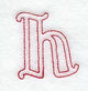 Majestic Letter H (Redwork) - 5 Inch