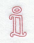 Majestic Letter I (Redwork) - 5 Inch