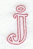 Majestic Letter J (Redwork) - 5 Inch