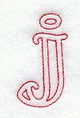 Majestic Letter J (Redwork) - 5 Inch