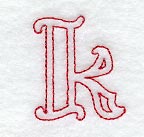 Majestic Letter K (Redwork) - 5 Inch