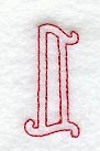 Majestic Letter L (Redwork) - 5 Inch