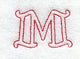 Majestic Letter M (Redwork) - 5 Inch