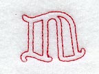 Majestic Letter N (Redwork) - 5 Inch
