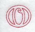 Majestic Letter O (Redwork) - 5 Inch
