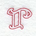 Majestic Letter R (Redwork) - 5 Inch