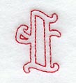 Majestic Letter T (Redwork) - 5 Inch