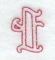 Majestic Letter T (Redwork) - 5 Inch