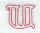 Majestic Letter U (Redwork) - 5 Inch