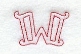 Majestic Letter W (Redwork) - 5 Inch