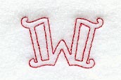 Majestic Letter W (Redwork) - 5 Inch