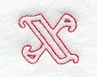 Majestic Letter X (Redwork) - 5 Inch