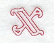 Majestic Letter X (Redwork) - 5 Inch
