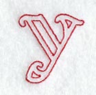 Majestic Letter Y (Redwork) - 5 Inch