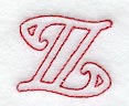Majestic Letter Z (Redwork) - 5 Inch