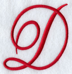 Monogram Script Letter D - 4 Inch