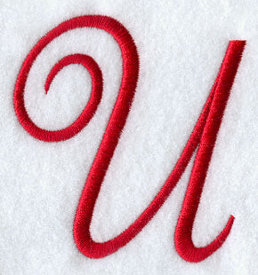 Monogram Script Letter U - 4 Inch