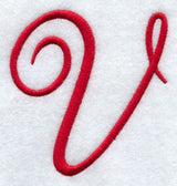 Monogram Script Letter V - 4 Inch