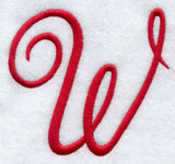 Monogram Script Letter W - 4 Inch