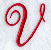 Monogram Script Letter V - 4 Inch