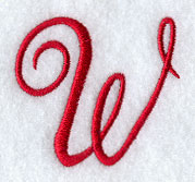 Monogram Script Letter W - 4 Inch