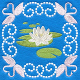 Water Lily and Swans Square (Candlewicking)