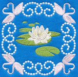 Water Lily and Swans Square (Candlewicking)