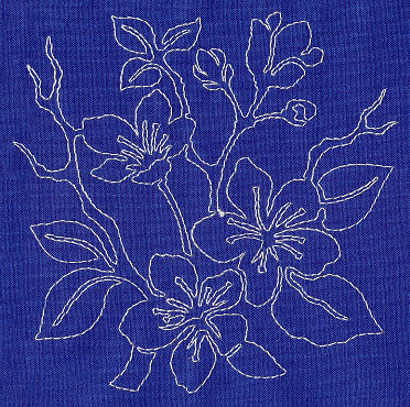 Cherry Blossom Sashiko Square (Single Run)