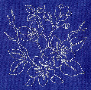 Cherry Blossom Sashiko Square (Single Run)