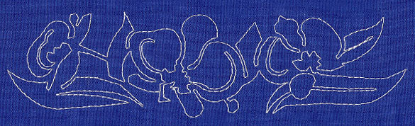 Orchid Sashiko Border (Single Run)