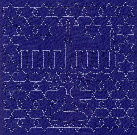 Menorah Sashiko Square - First Night