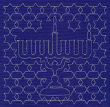 Menorah Sashiko Square - First Night
