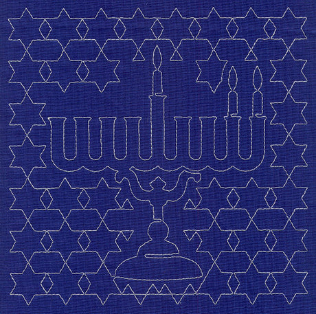 Menorah Sashiko Square - Second Night