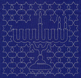 Menorah Sashiko Square - Second Night